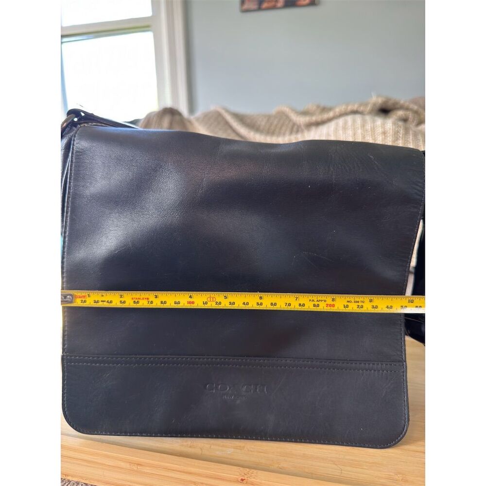 Coach F70430‎ Messenger Bag Black Leather Old Money Preppy Work Travel Crossbody - Picture 2 of 10